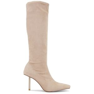 New FEMME LA Whistler 55 Boot in Suede Sand cream beige knee high heeled